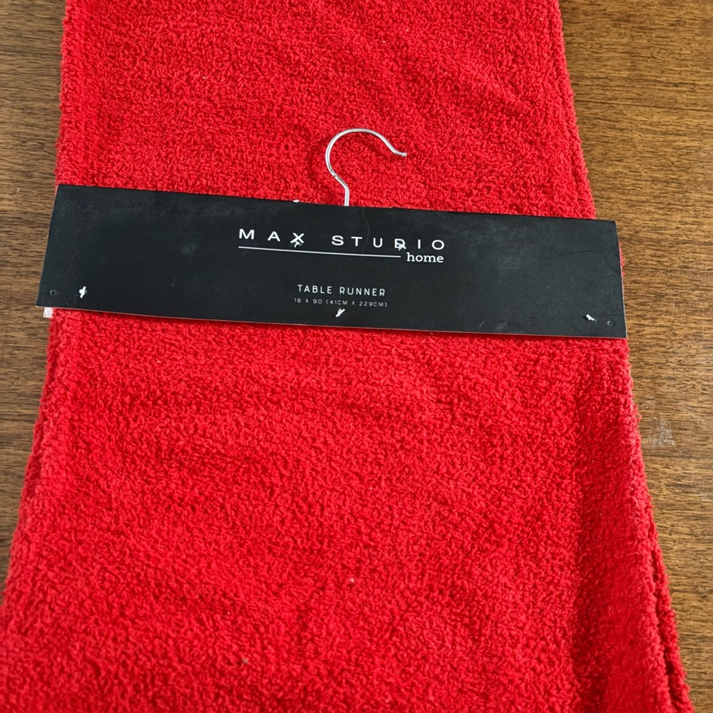 Max Studio Home Red Table Runner - Picture 2 of 3